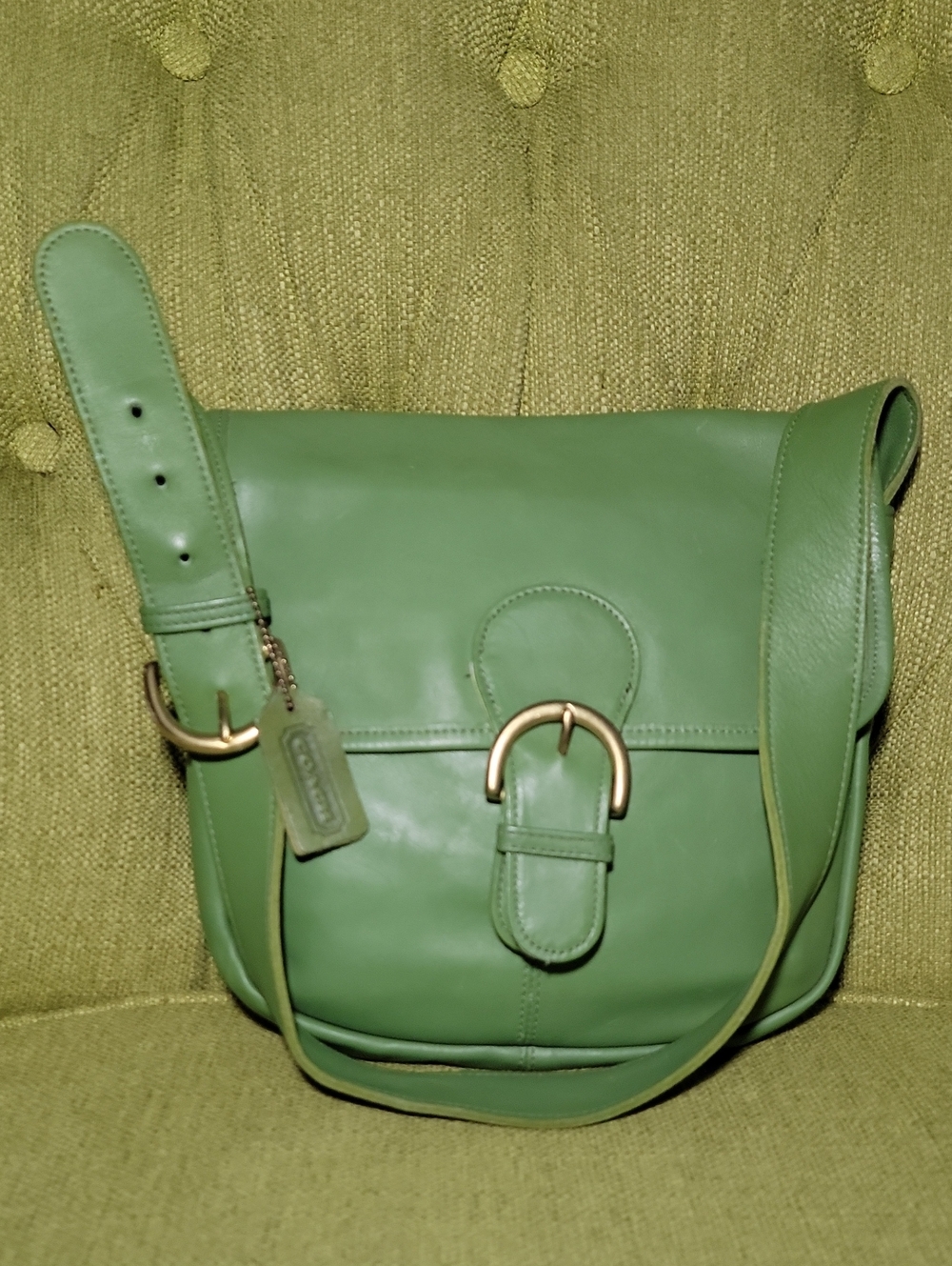 Coach Bedford Legacy Flap Leaf Leather Shoulder Bag.